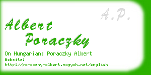 albert poraczky business card